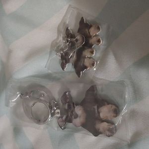 Schnauzer keychain and earring set